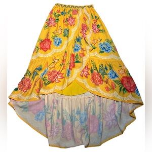 Flying Tomato Boutique Yellow Floral Maxi Skirt